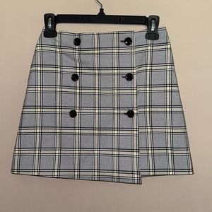 H&M Divided Women’s Mini‎ Plaid Yellow Black Preppy Skirt Size 2